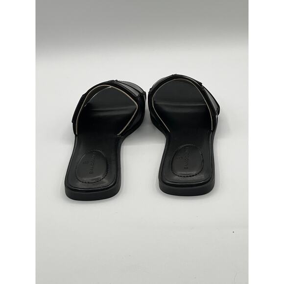 BANDOLINO WOMENS VANELLI SQUARE TOE BLACK CASUAL FLAT FAUX LEATHER SANDALS 9M - Picture 6 of 13